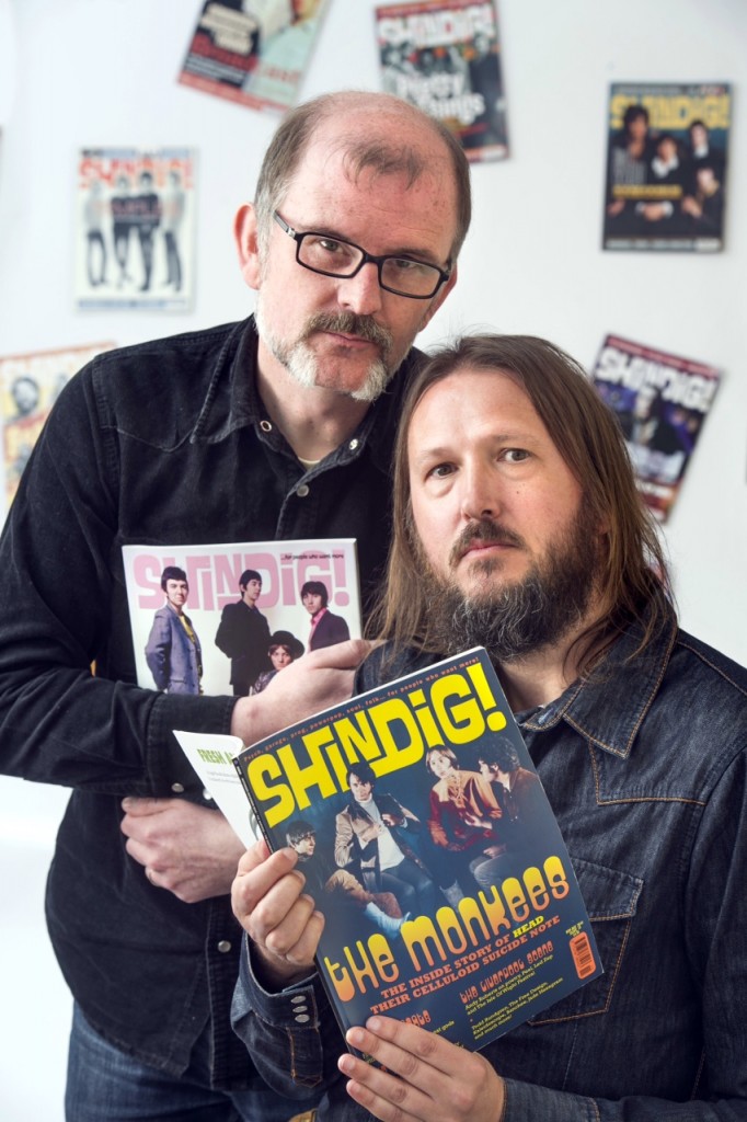 Pics - Adrian Sherratt - 07976 237651 Andy Morten and Jon Mills (right) the editors of the music magazine Shindig, pictured at Andy’s home in Frome, Somerset (19 April 2015).