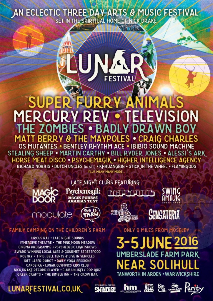 Lunar Festival 2016 inc DJs and club shows - flyer