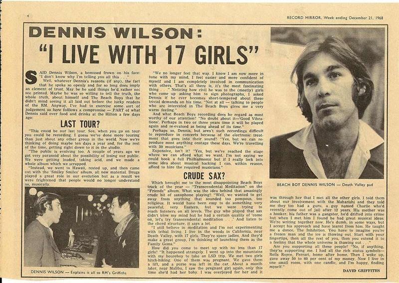 Thoughts Of You - a Dennis Wilson fanzine.